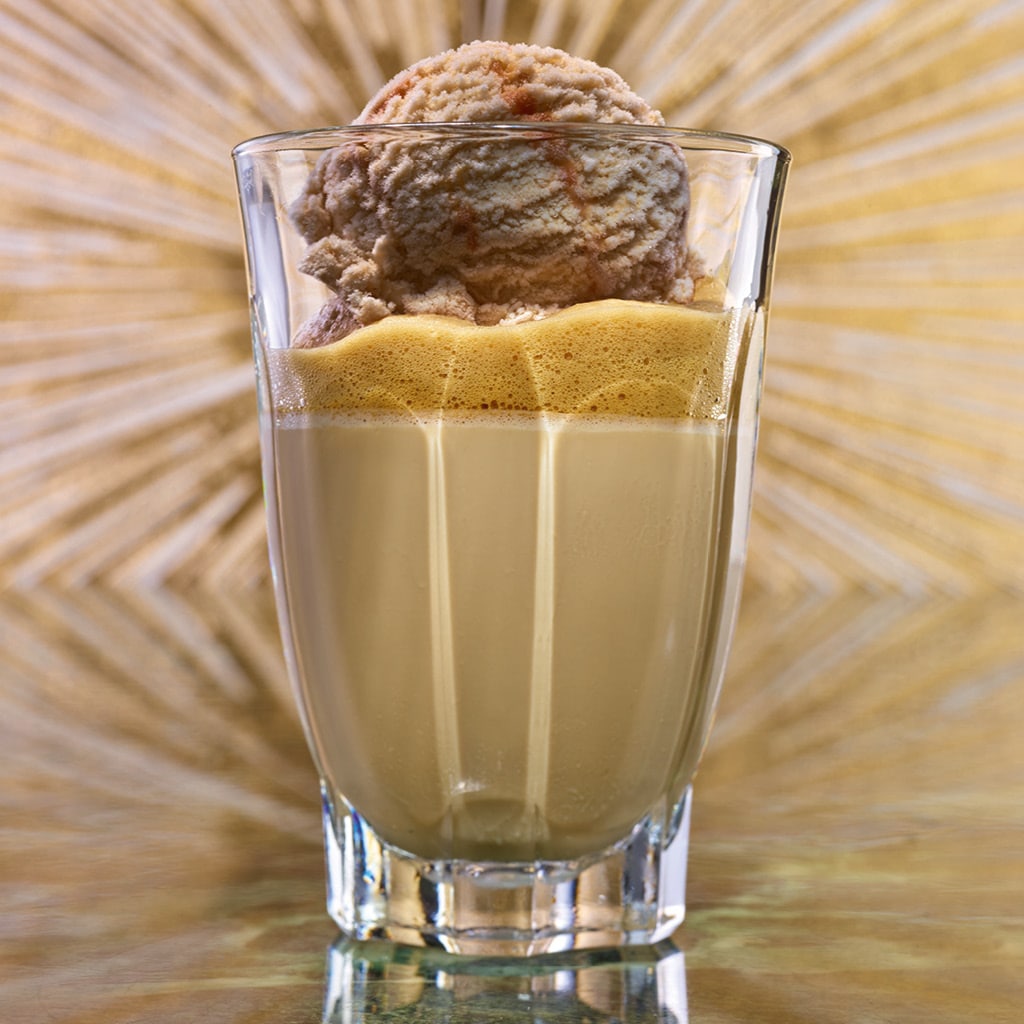 Kaffee-Panna Cotta mit Kaffeeschaum und Carte D`Or Toffee Vegan